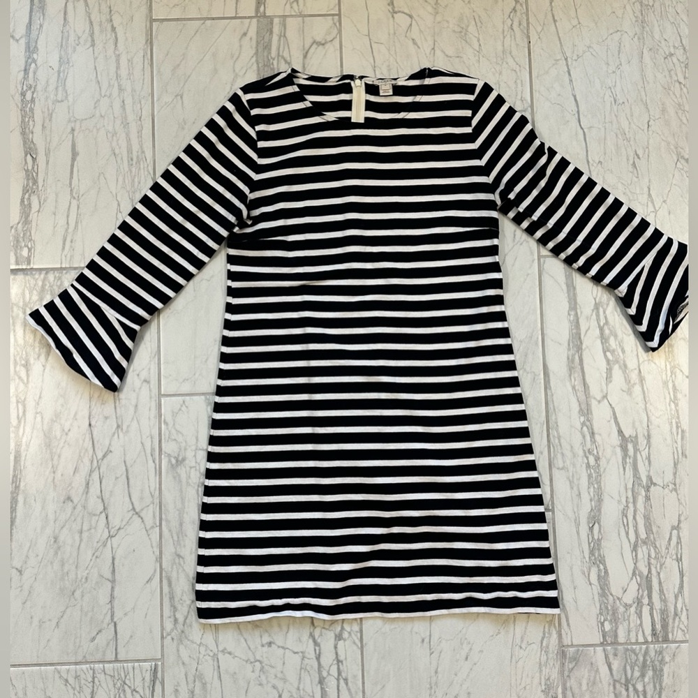 J crew women’s black and white striped dress